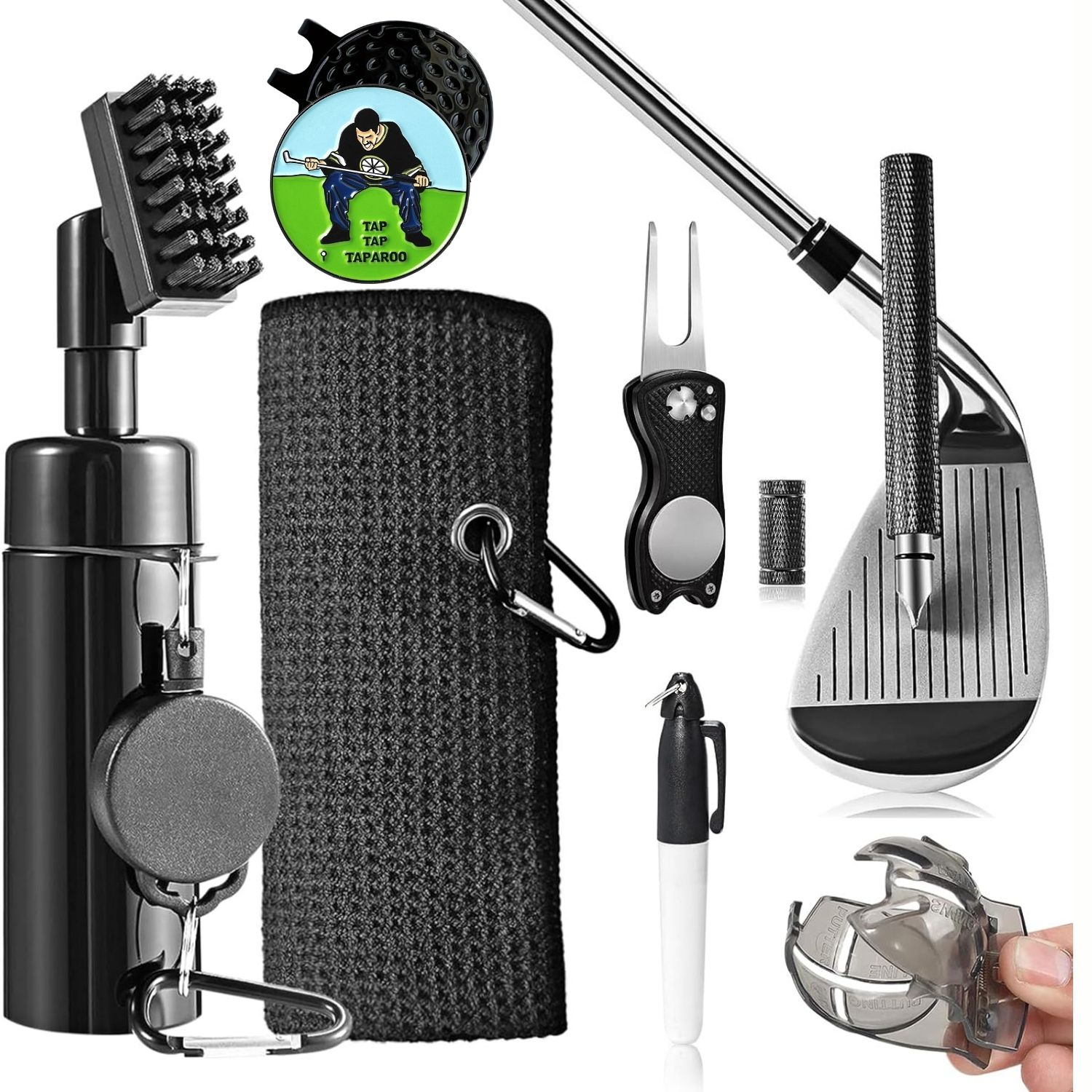 Golf Club Cleaning Kit with Go - Divot Repair Tool 评论和价格