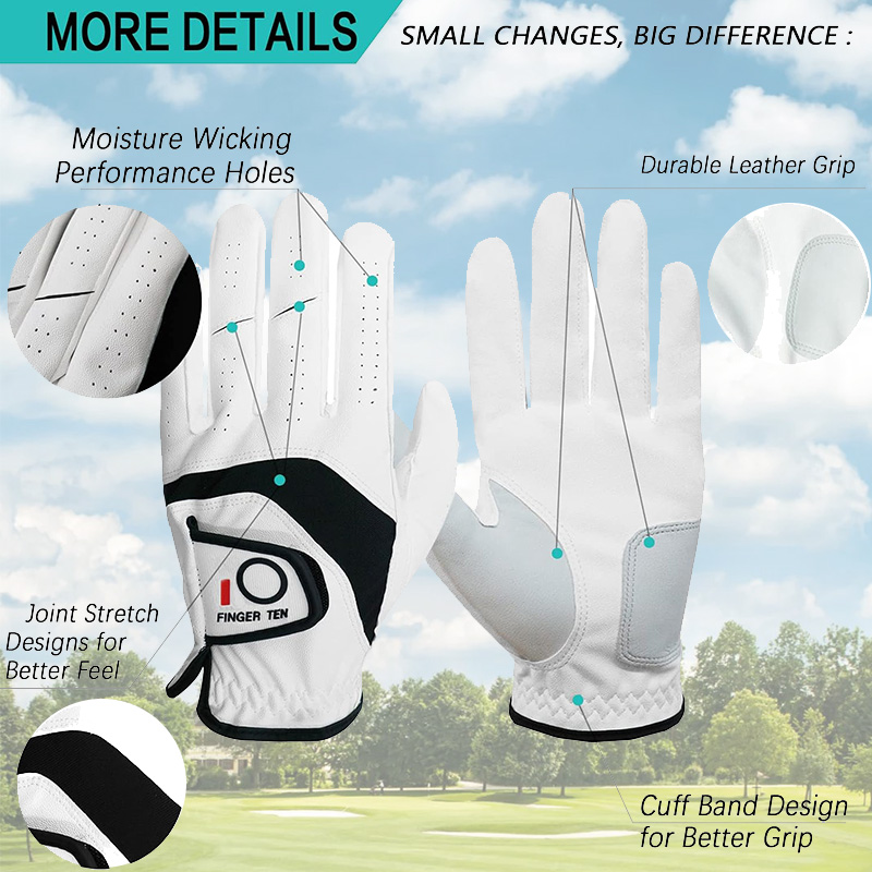 5 Pcs Golf Gloves Men Leather  - Golf Equipment Rental 评论和价格