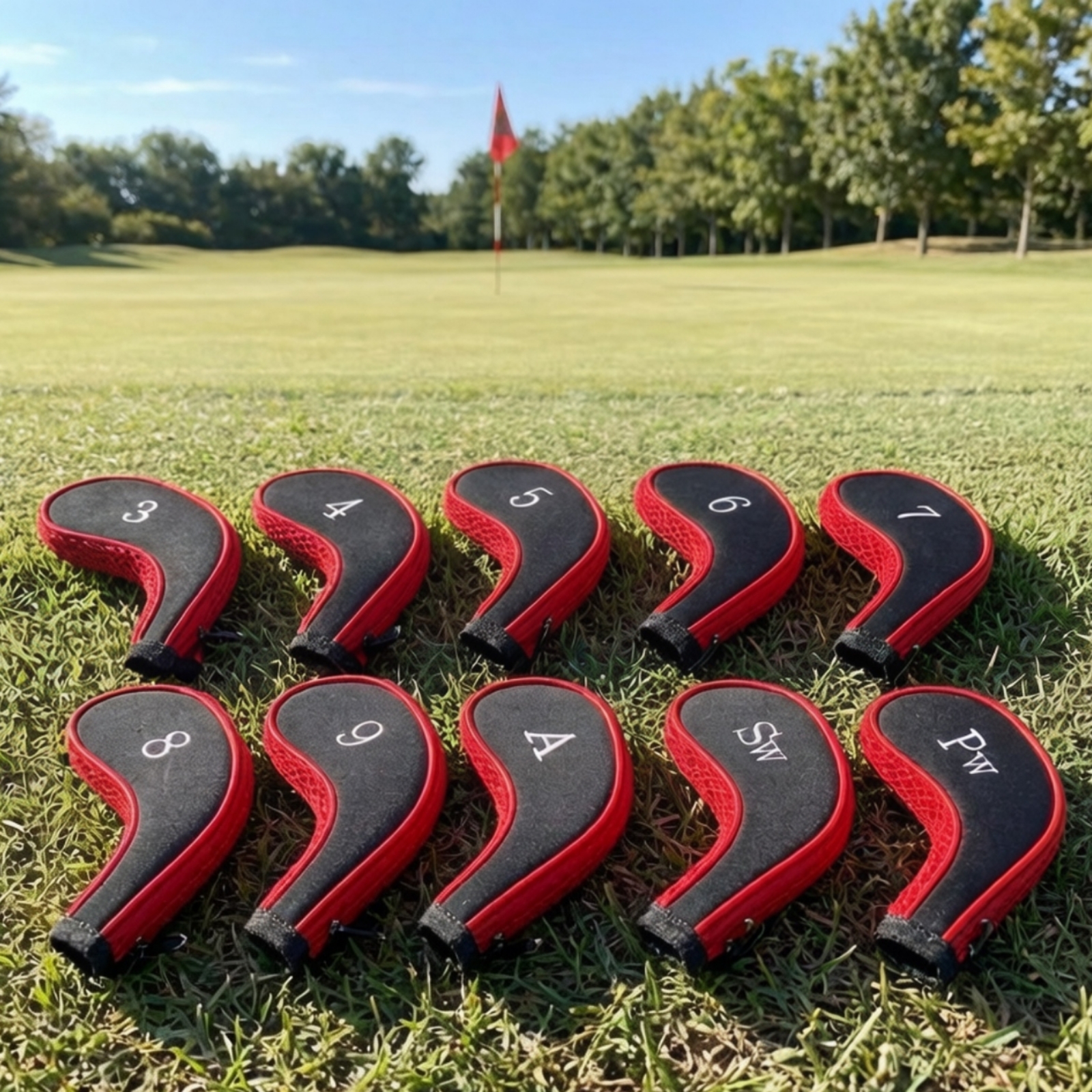 10 Pieces Iron Head Cover Shie - Golf Club Iron Set 评论和价格